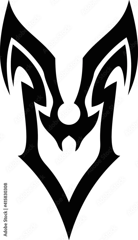 Vector symbol, ornament, tattoo. beautiful vector illustration. Drawings on the body, ancient symbols.	