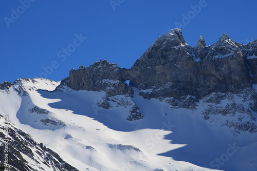 Famous geological feature Martinsloch in winter. © u.perreten