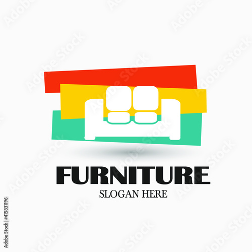 Mordern furniture logo graphic trendy design, Minimalist furniture brand business company logo Free Vector