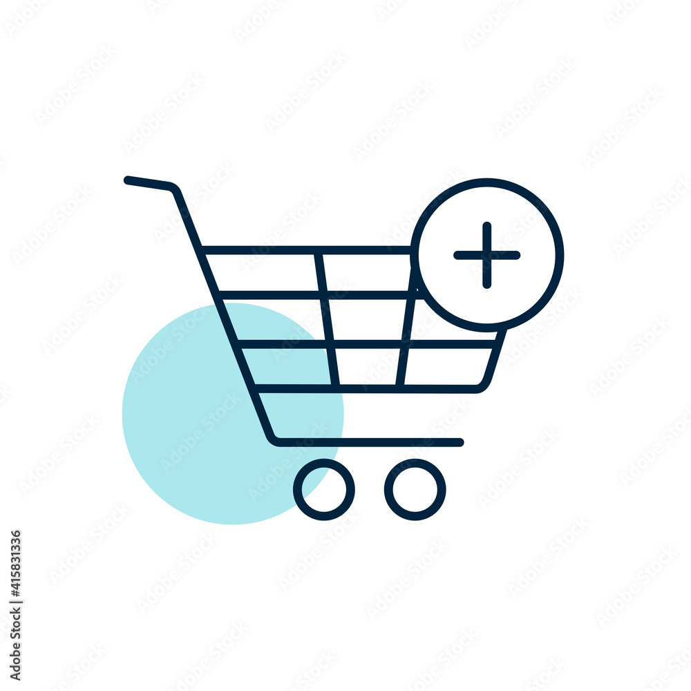 Shopping cart icon with plus sign Shopping cart icon with plus sign