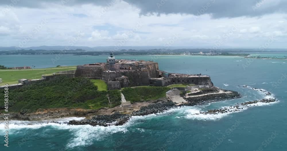 Castillo San Felipe del Morro San Juan Puerto Rico Drone Shot 2 Castillo San Felipe del Morro San Juan Puerto Rico Drone Shot 2