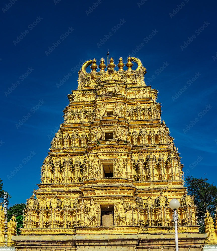 south indian temple entrance gate with amazing art Stock Photo | Adobe ...