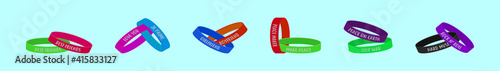 set of couple wristbands cartoon design template with various models. vector illustration isolated on background