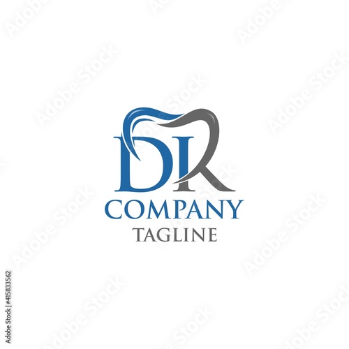 initial DR or DK dental logo
