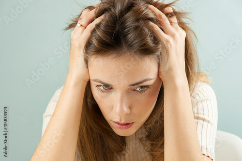 Portrait of woman frustrated by problem with work or relationships