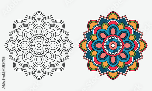 Mandala coloring pages, mandala design, floral art, floral Mandala. 