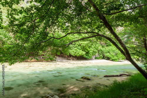 River Acheron, the mythical river of the ancient Greeks, where Charon (Death) used to lead the souls of the dead to Hades, the Greeks' Underworld. River is near Preveza city, in Epirus region, Greece 