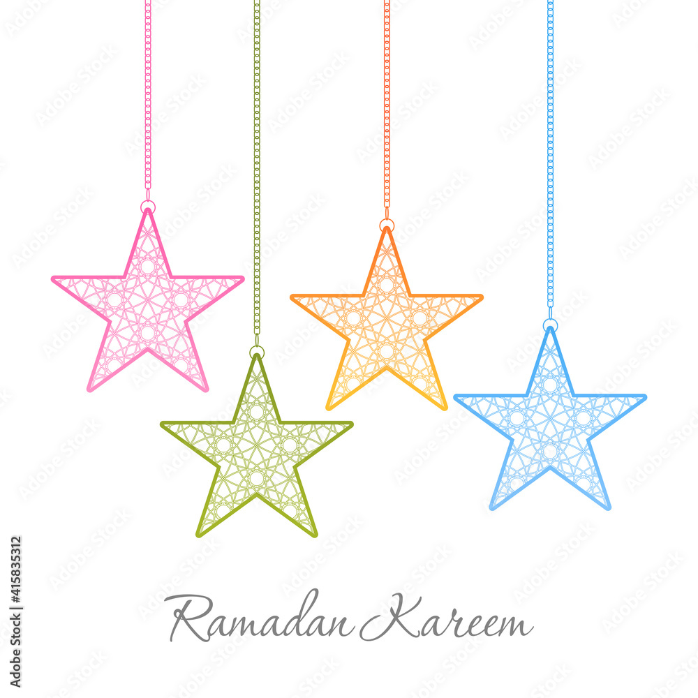 Fototapeta premium Ramadan Kareem greeting card for the Muslim community festival celebration.