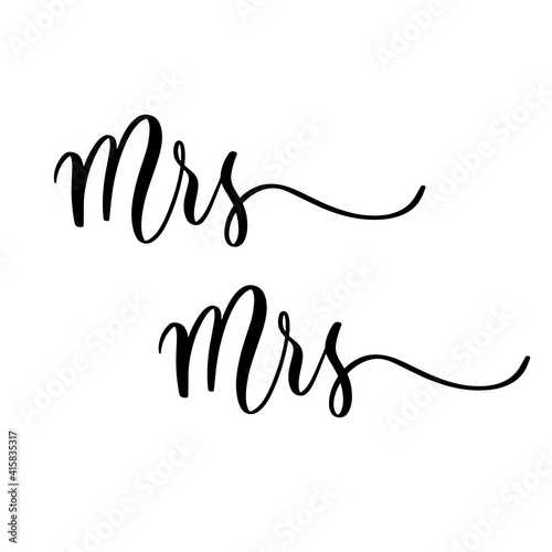 Mrs Mr- hand drawn calligraphy inscription.