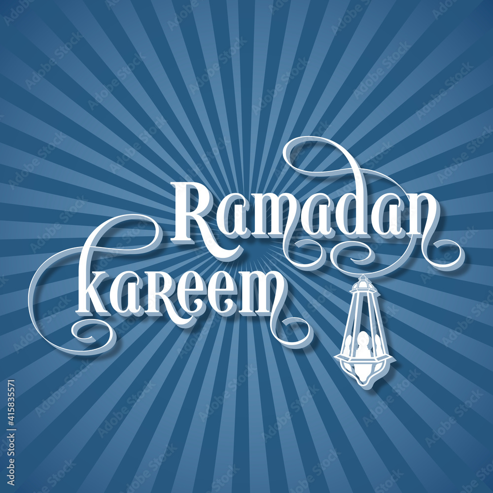Ramadan Kareem greeting card for the Muslim community festival celebration.
