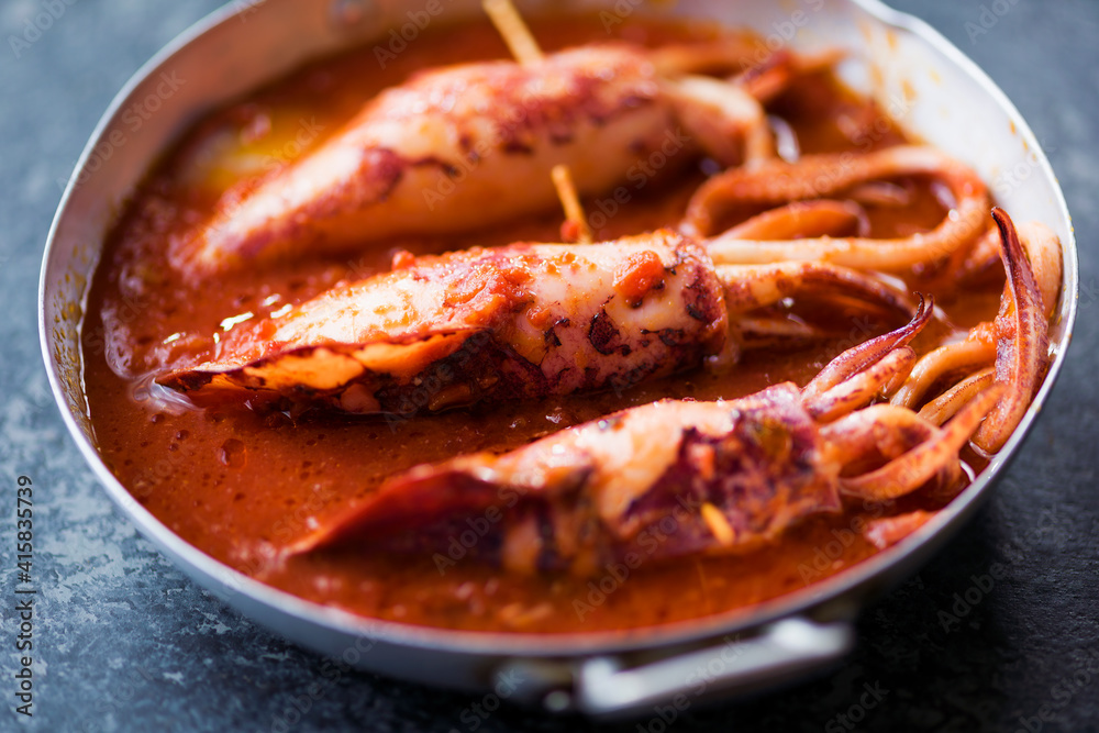 rustic italian stuffed calamari in tomato sauce rustic italian stuffed calamari in tomato sauce