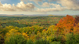 Beautiful autumn panorama from Mount Zion Park in Ironwood Michigan - Upper Peninsula