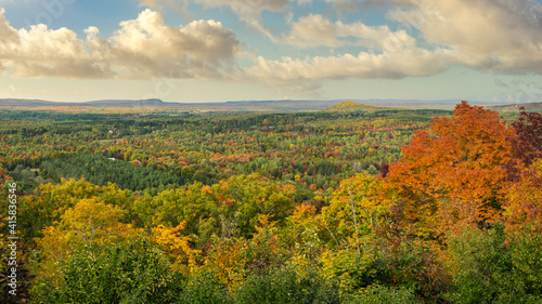 Beautiful autumn panorama from Mount Zion Park in Ironwood Michigan - Upper Peninsula