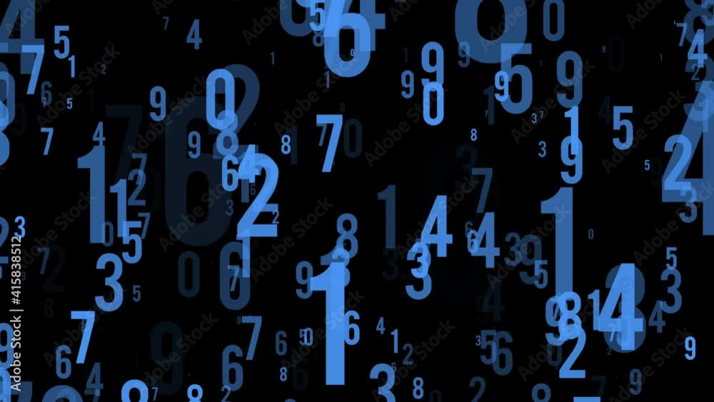 blue digital flying numbers overlay backgrounds