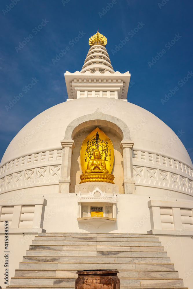 buddhist stupa isolated with amazing blue sky from unique perspective buddhist stupa isolated with amazing blue sky from unique perspective