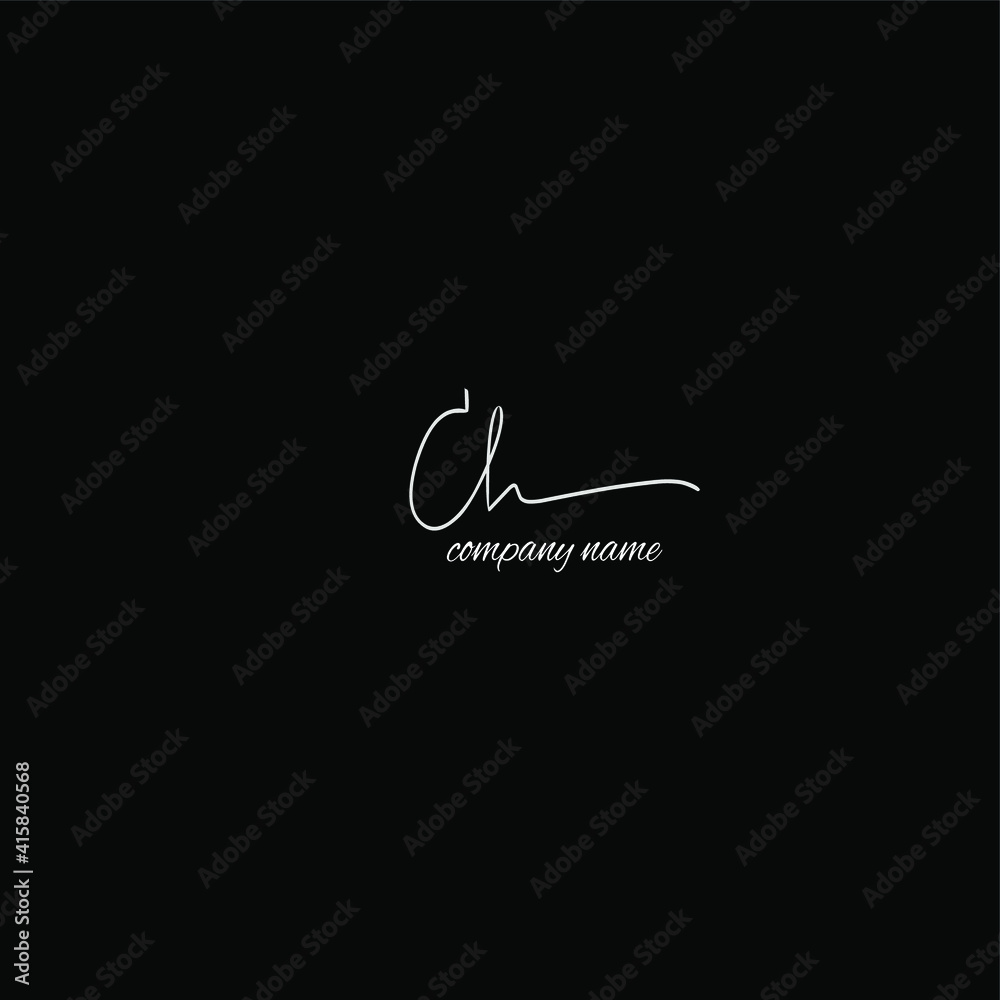 CH initial handwritten calligraphy, for monogram and logo CH initial handwritten calligraphy, for monogram and logo