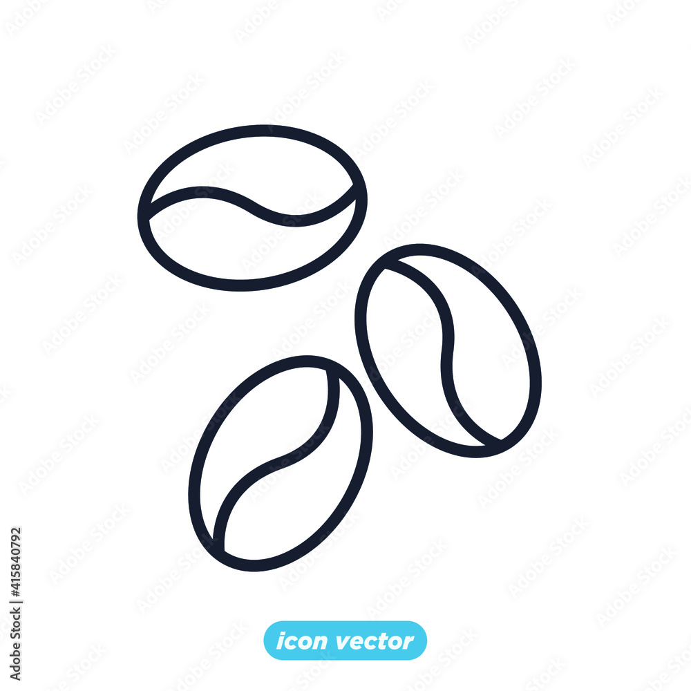 Coffee bean icon. Coffee bean symbol template for graphic and web design collection logo vector illustration Coffee bean icon. Coffee bean symbol template for graphic and web design collection logo vector illustration
