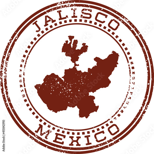 Jalisco Mexico State Vintage Travel Rubber Stamp	
