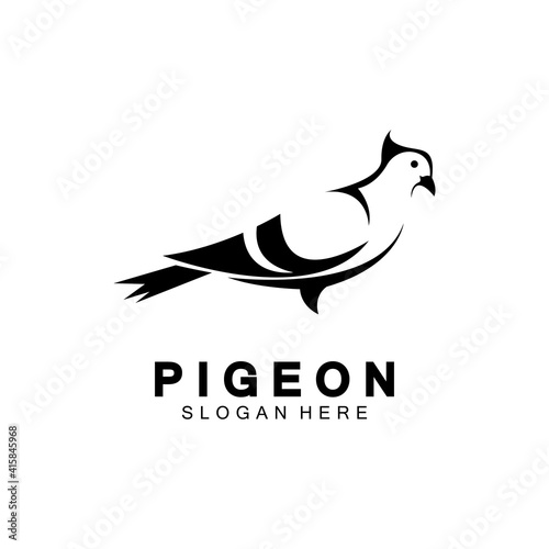 Pigeon bird logo vector icon illustration design template