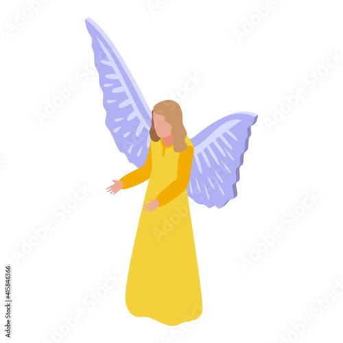 Easter angel icon. Isometric of easter angel vector icon for web design isolated on white background