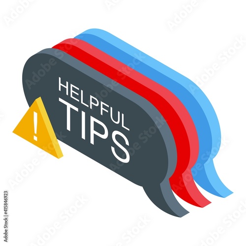 Helpful tips icon. Isometric of helpful tips vector icon for web design isolated on white background