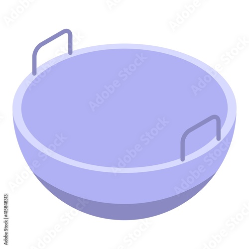 Wok food pan icon. Isometric of wok food pan vector icon for web design isolated on white background