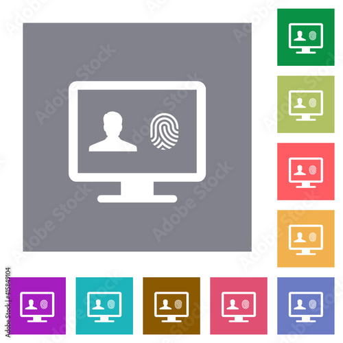 Criminal background check square flat icons