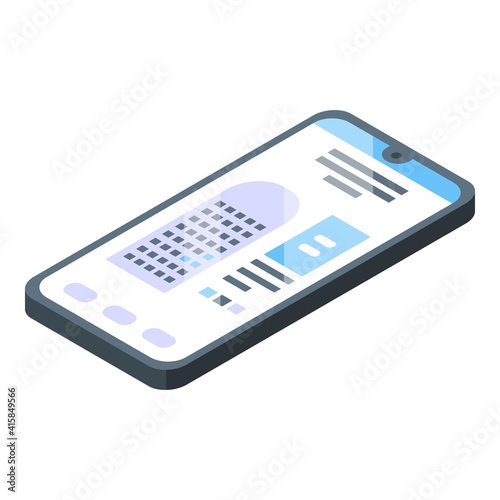 Phone airport icon. Isometric of phone airport vector icon for web design isolated on white background