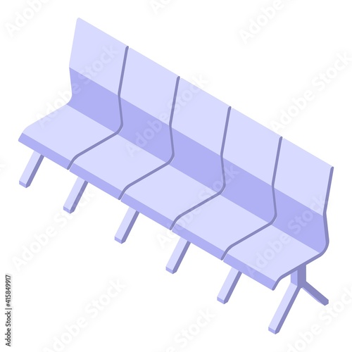 Airport waiting area icon. Isometric of airport waiting area vector icon for web design isolated on white background