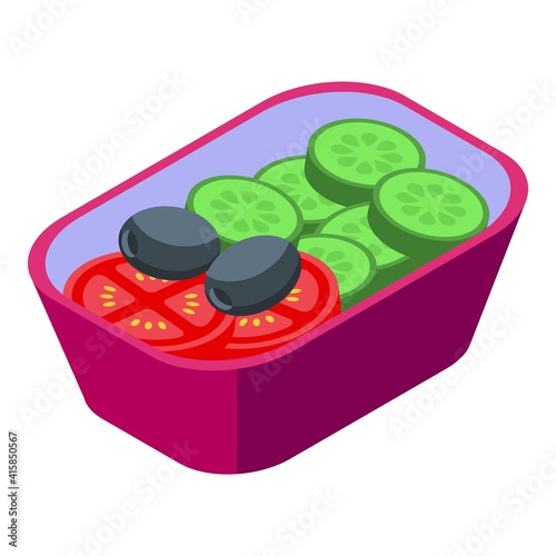 Lunch box plane icon. Isometric of lunch box plane vector icon for web design isolated on white background