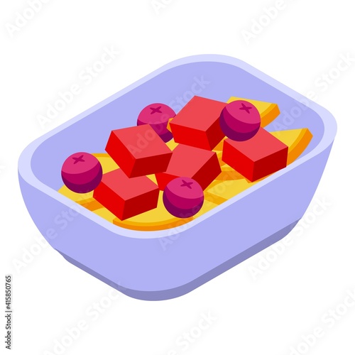 Plane food tray icon. Isometric of plane food tray vector icon for web design isolated on white background