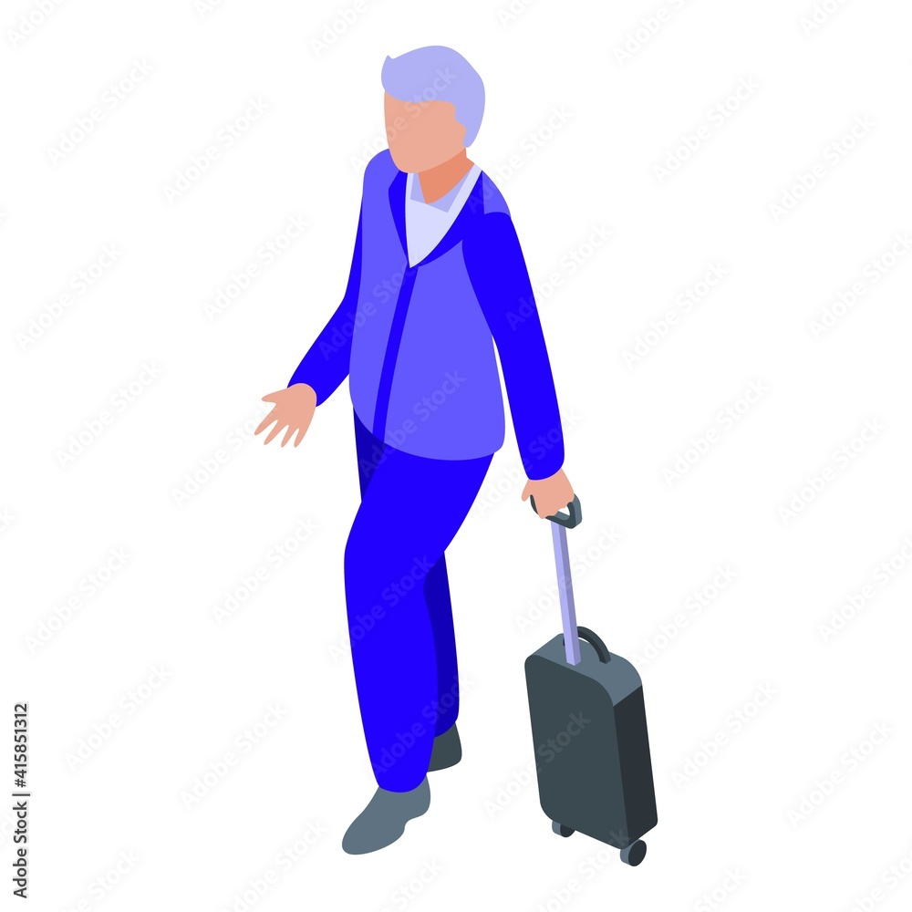 Old passenger icon. Isometric of old passenger vector icon for web design isolated on white background Old passenger icon. Isometric of old passenger vector icon for web design isolated on white background