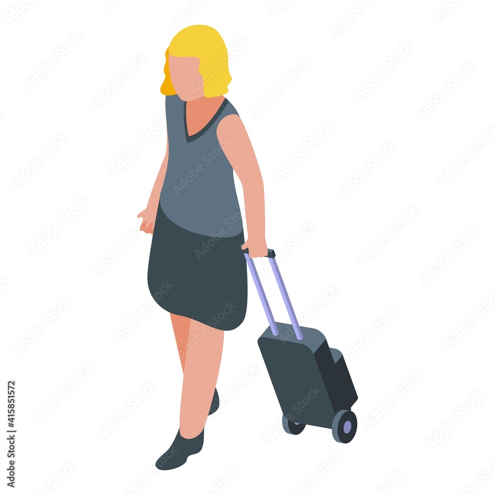 Plane trip passenger icon. Isometric of plane trip passenger vector icon for web design isolated on white background Plane trip passenger icon. Isometric of plane trip passenger vector icon for web design isolated on white background