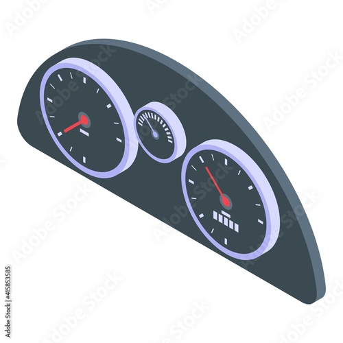 Automobile dashboard icon. Isometric of automobile dashboard vector icon for web design isolated on white background