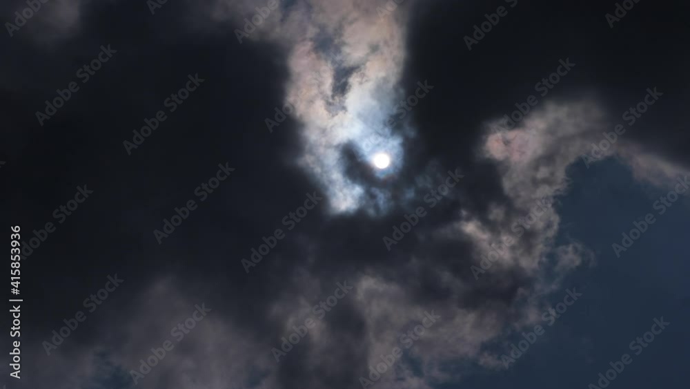 Sun moving on the sky with clouds Sun moving on the sky with clouds