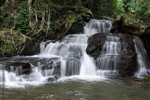 Fototapeta Naklejka Na Ścianę i Meble -  Small Waterfall in the Mae Puai River in Doi Inthanon, Thailand