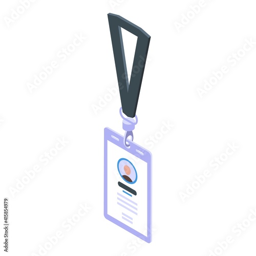 Plastic id card icon. Isometric of plastic id card vector icon for web design isolated on white background