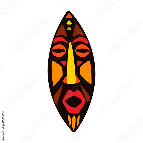 Illustration of stylized African mask.