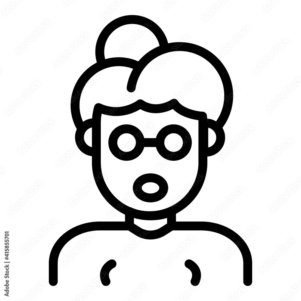 Grandmother icon. Outline grandmother vector icon for web design isolated on white background Grandmother icon. Outline grandmother vector icon for web design isolated on white background