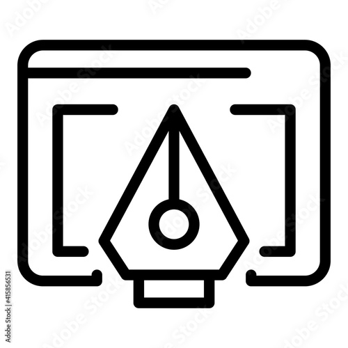 Redesign pen icon. Outline redesign pen vector icon for web design isolated on white background