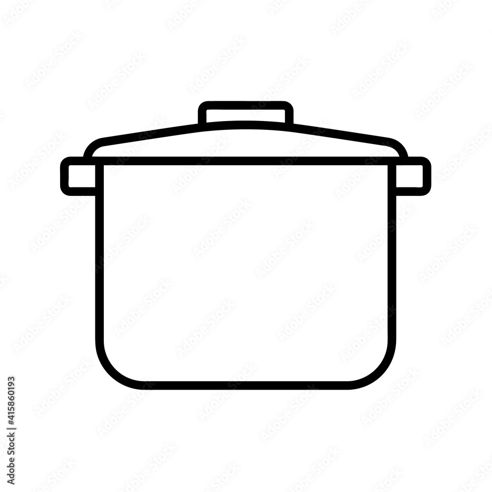 Pot flat icon. Pictogram for web. Line stroke. Isolated on white background. Vector eps10 Pot flat icon. Pictogram for web. Line stroke. Isolated on white background. Vector eps10