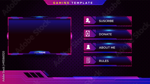 Gaming banner collection for live stream template