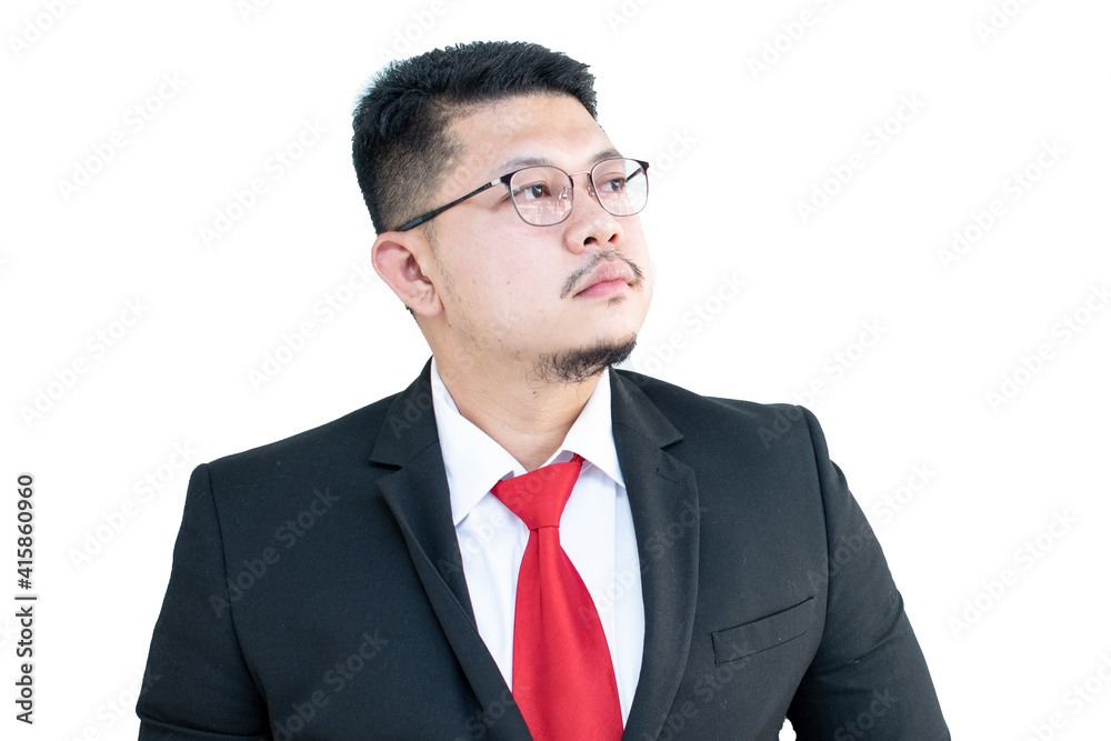Handsome young business man wear glasses red tie in a suit and west. Handsome young business man wear glasses red tie in a suit and west.