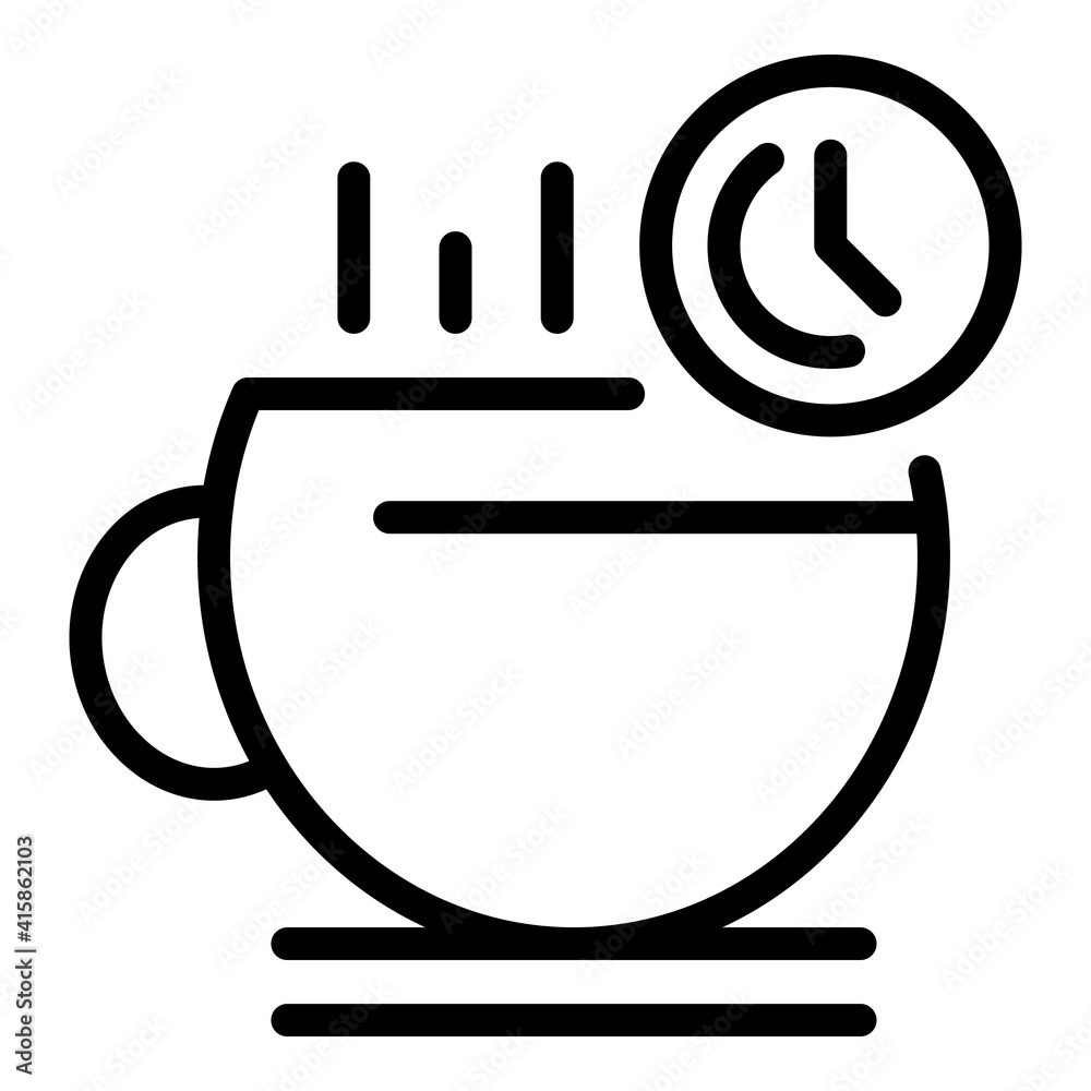 Coffee break icon. Outline coffee break vector icon for web design isolated on white background Coffee break icon. Outline coffee break vector icon for web design isolated on white background