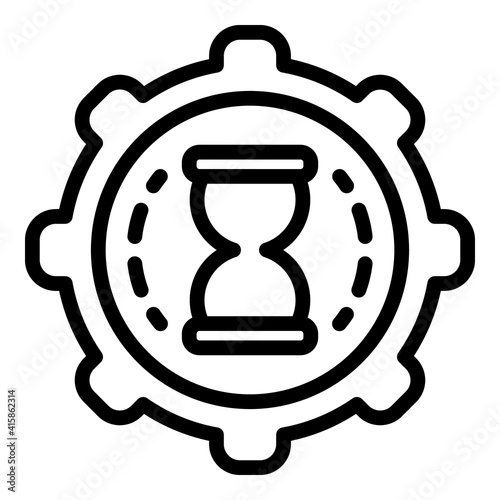 Time track hours icon. Outline time track hours vector icon for web design isolated on white background