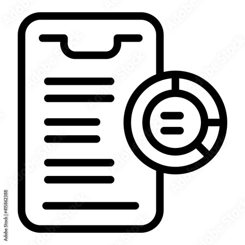 Contribution report icon. Outline contribution report vector icon for web design isolated on white background