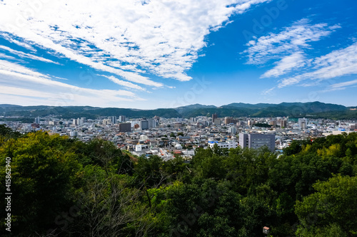 岐阜県多治見市 虎渓公園 展望台から眺める多治見市の街並み