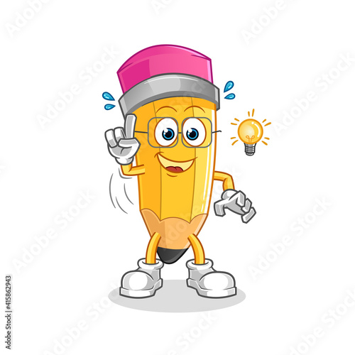 pencil got an idea illustration. character vector