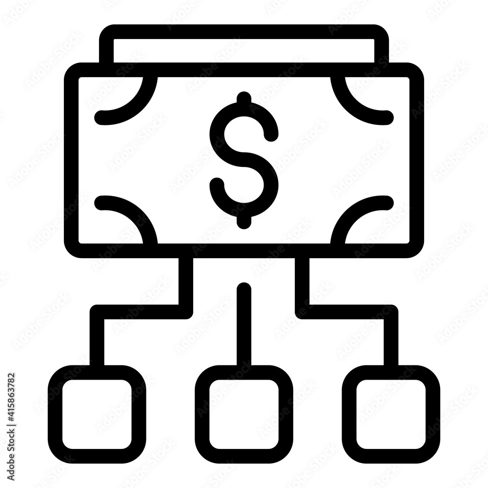 Dollar contribution icon. Outline dollar contribution vector icon for web design isolated on white background Dollar contribution icon. Outline dollar contribution vector icon for web design isolated on white background