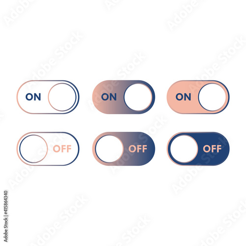 On and Off switch toggle buttons. Easy to edit and scalable to any size.